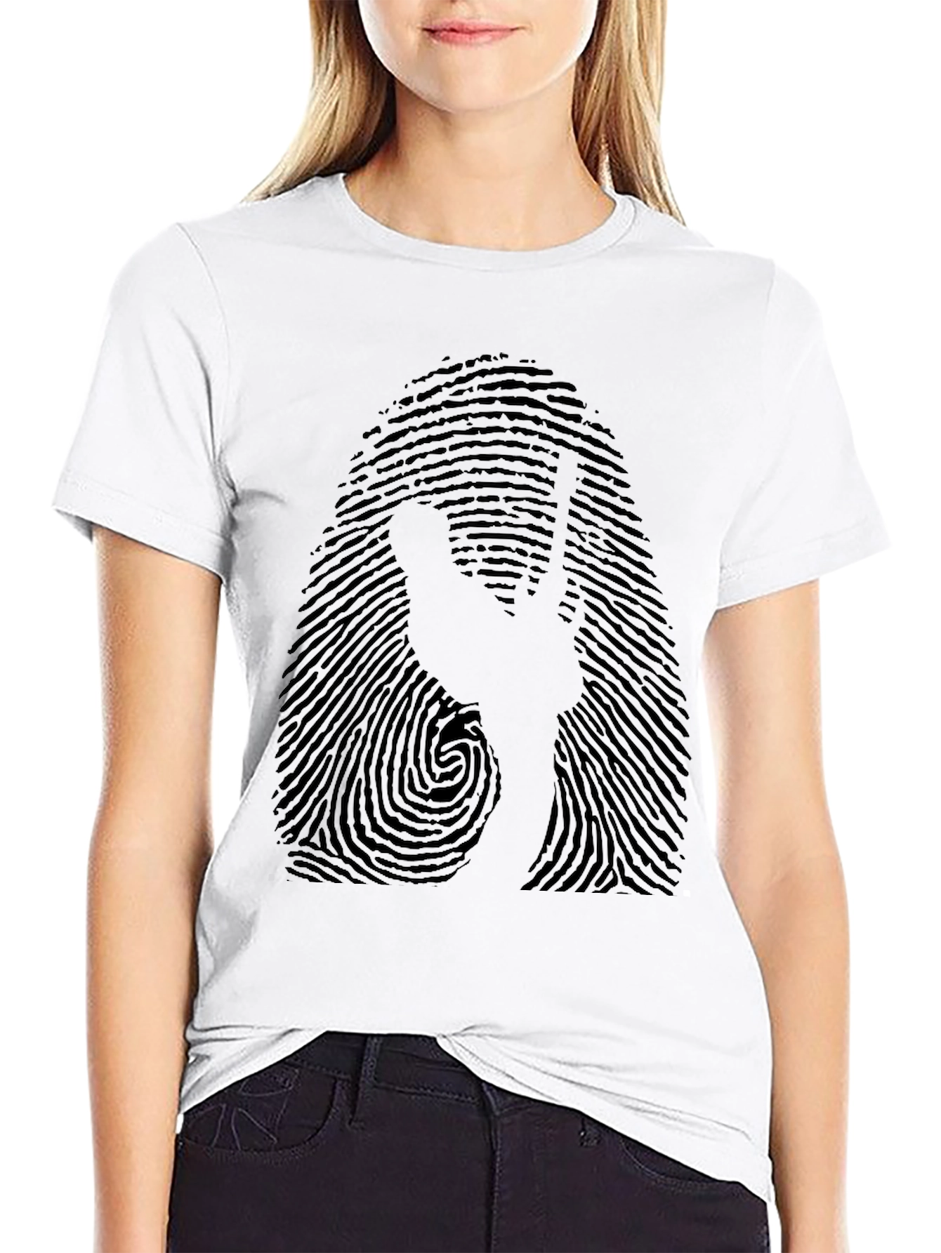 Fingerprint Peace Sign Graphic T-Shirt