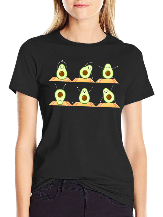 Yoga Avocado T-Shirt - Relaxed Fit Black