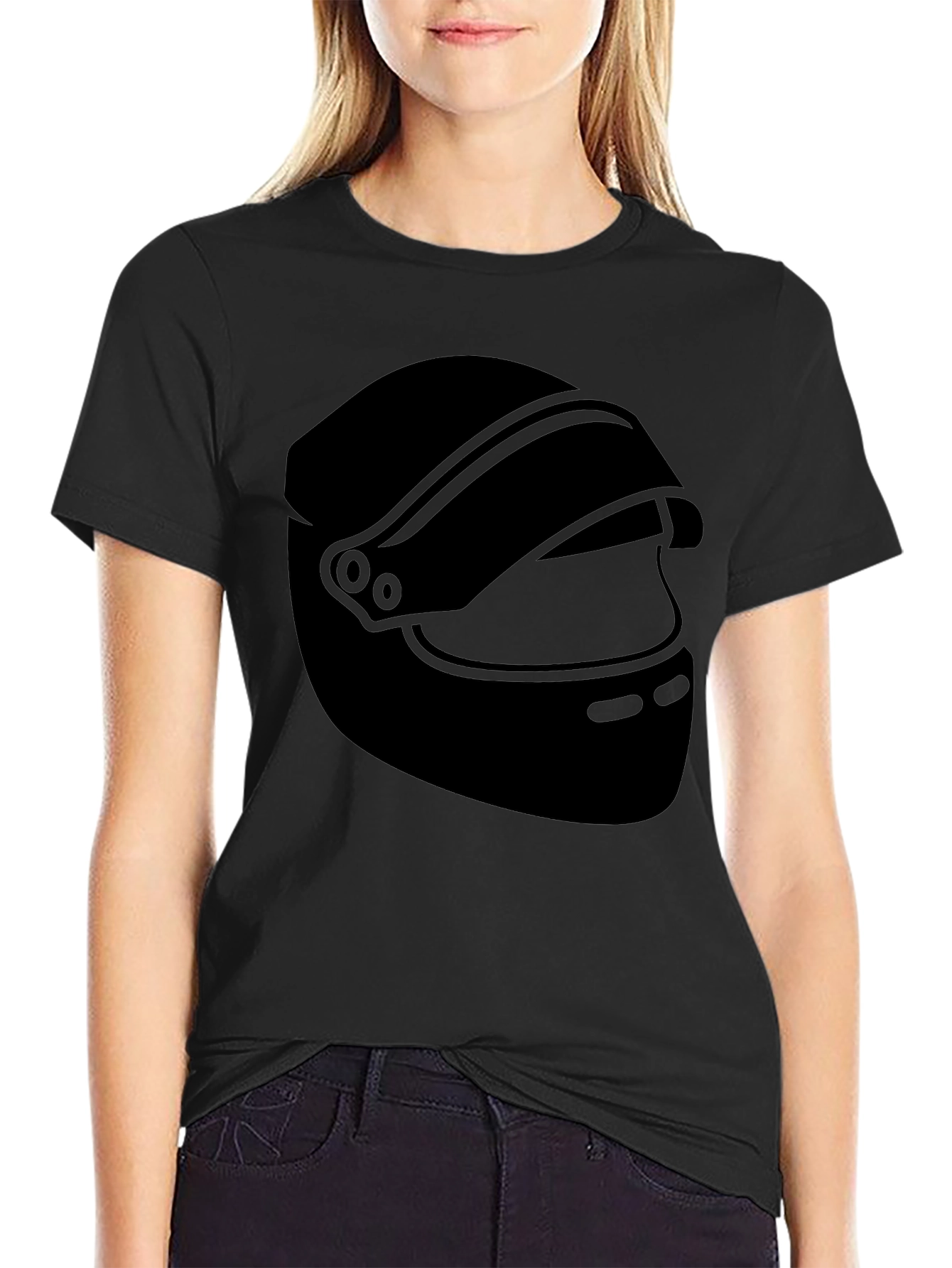 Black Helmet Graphic Tee - Racer Style