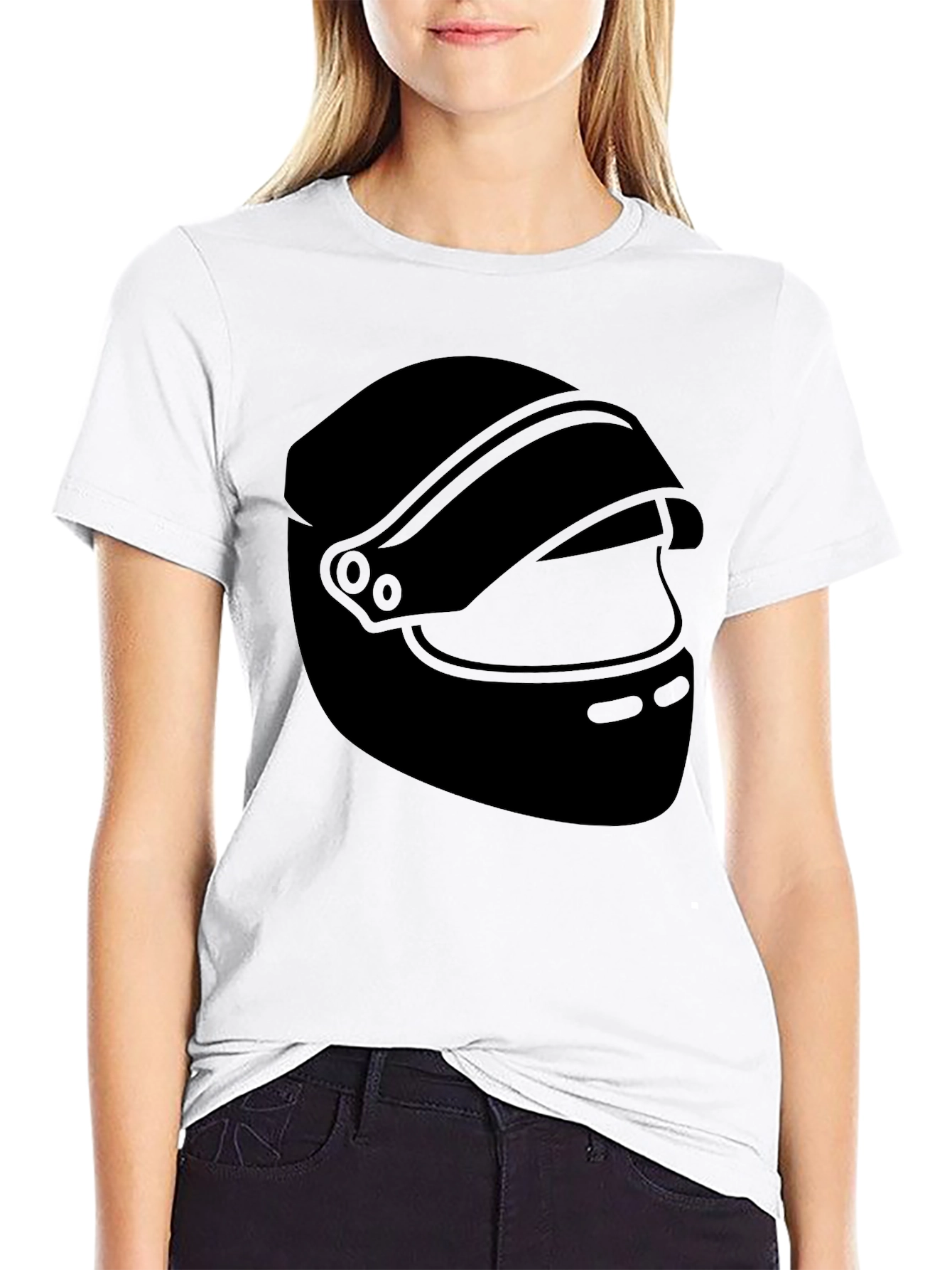 Black Helmet Graphic Tee - Racer Style