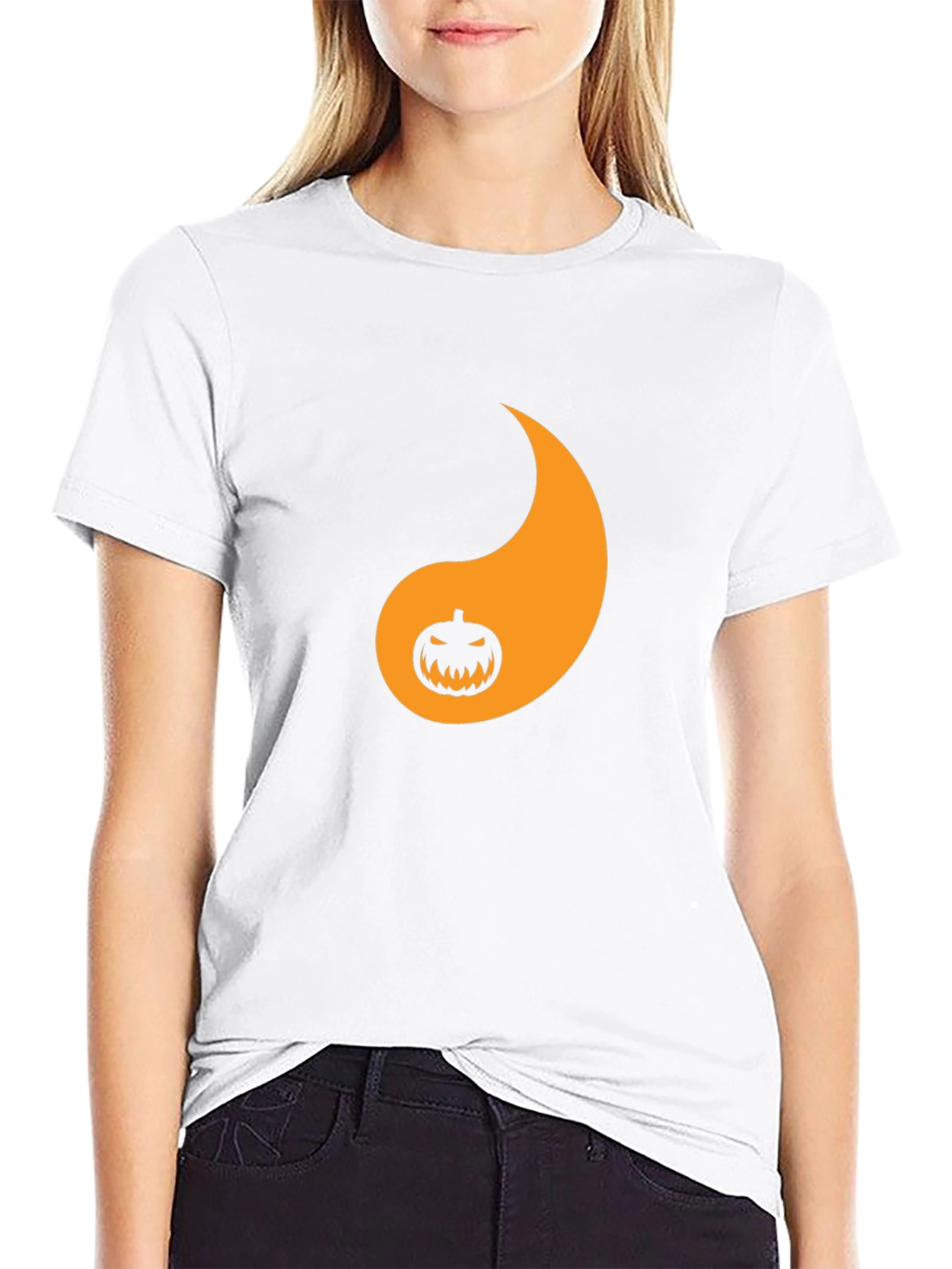 Halloween Pumpkin Paisley Black T-Shirt