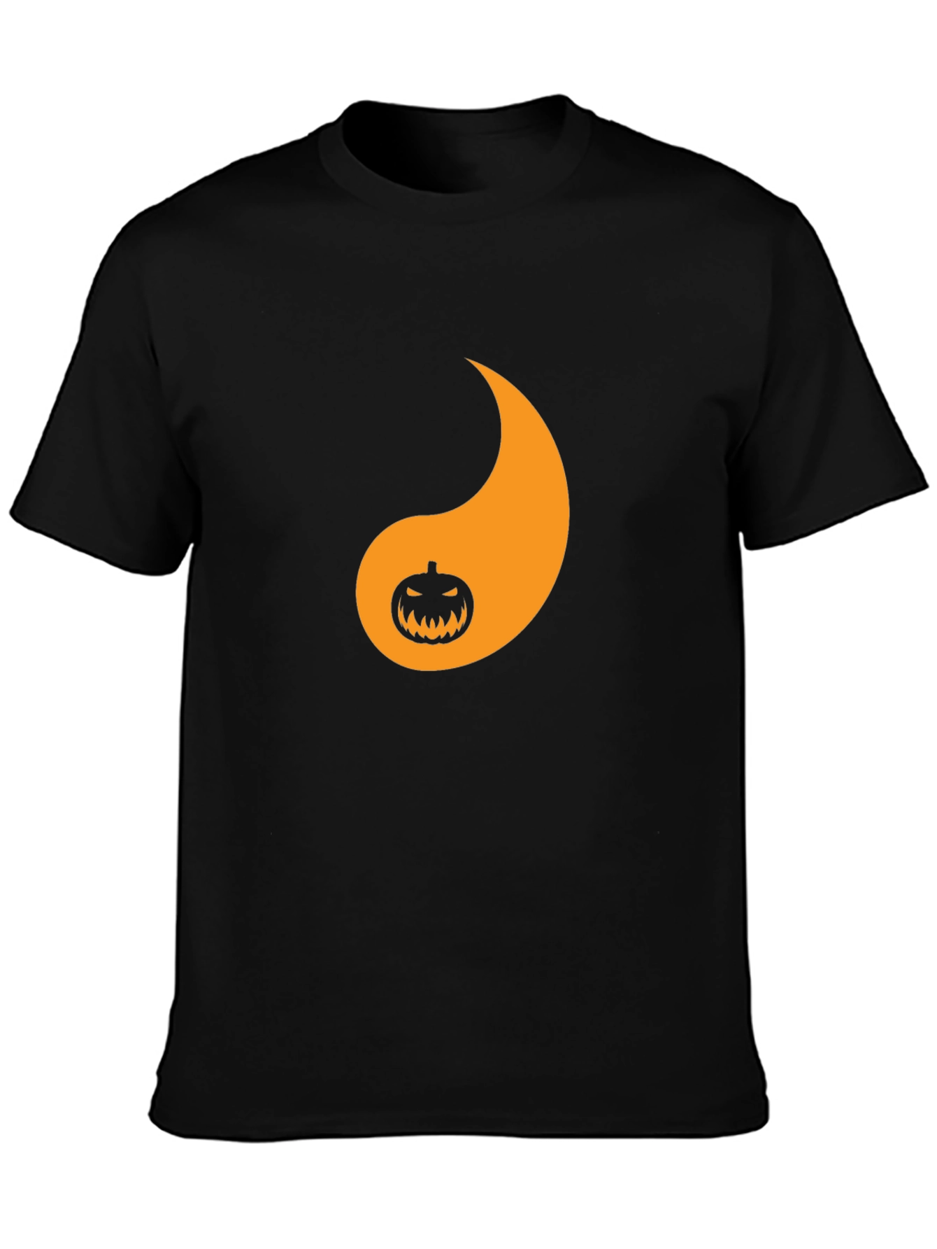Halloween Pumpkin Paisley Black T-Shirt