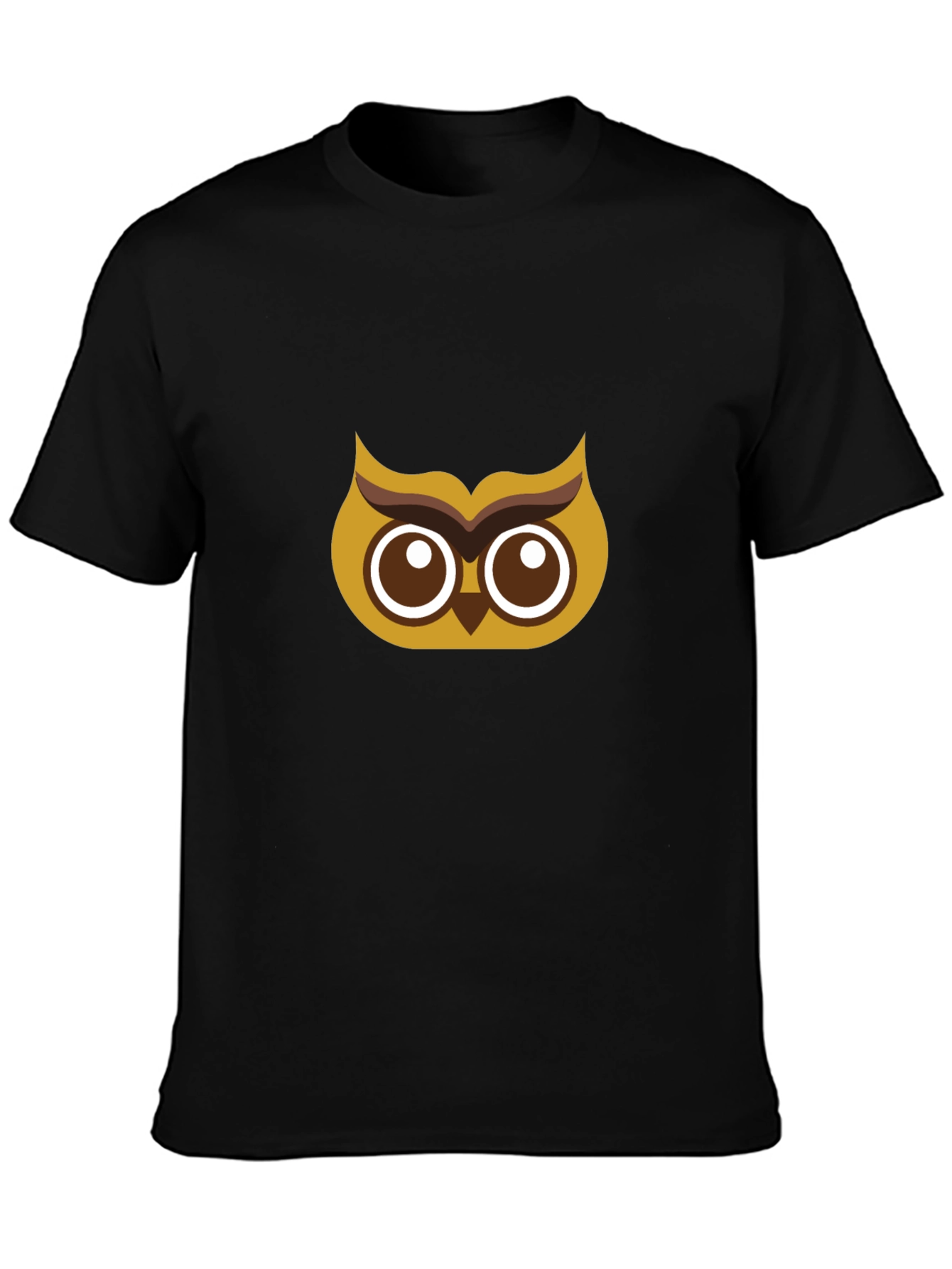 Owl Graphic Tee - Black Cotton T-Shirt