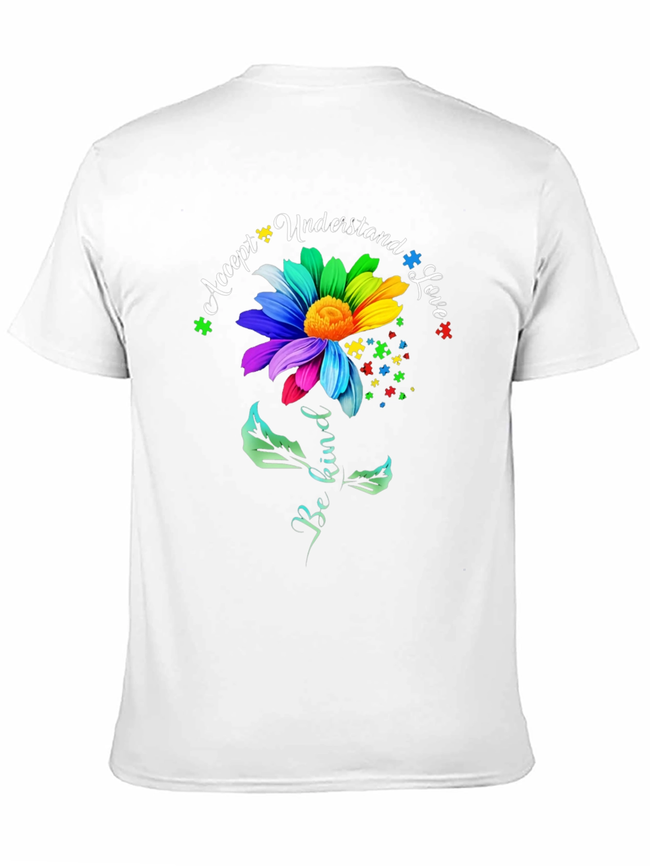 Autism Awareness Flower T-Shirt - Accept Understand Love