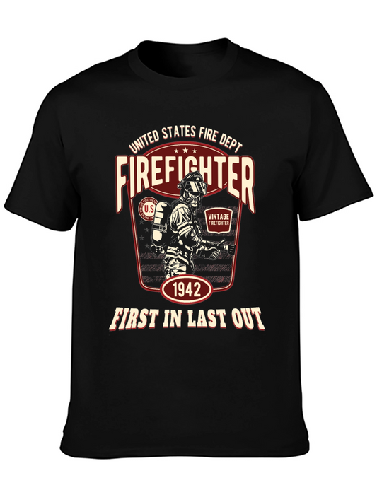 Vintage Firefighter T-Shirt - United States Fire Dept. 1942