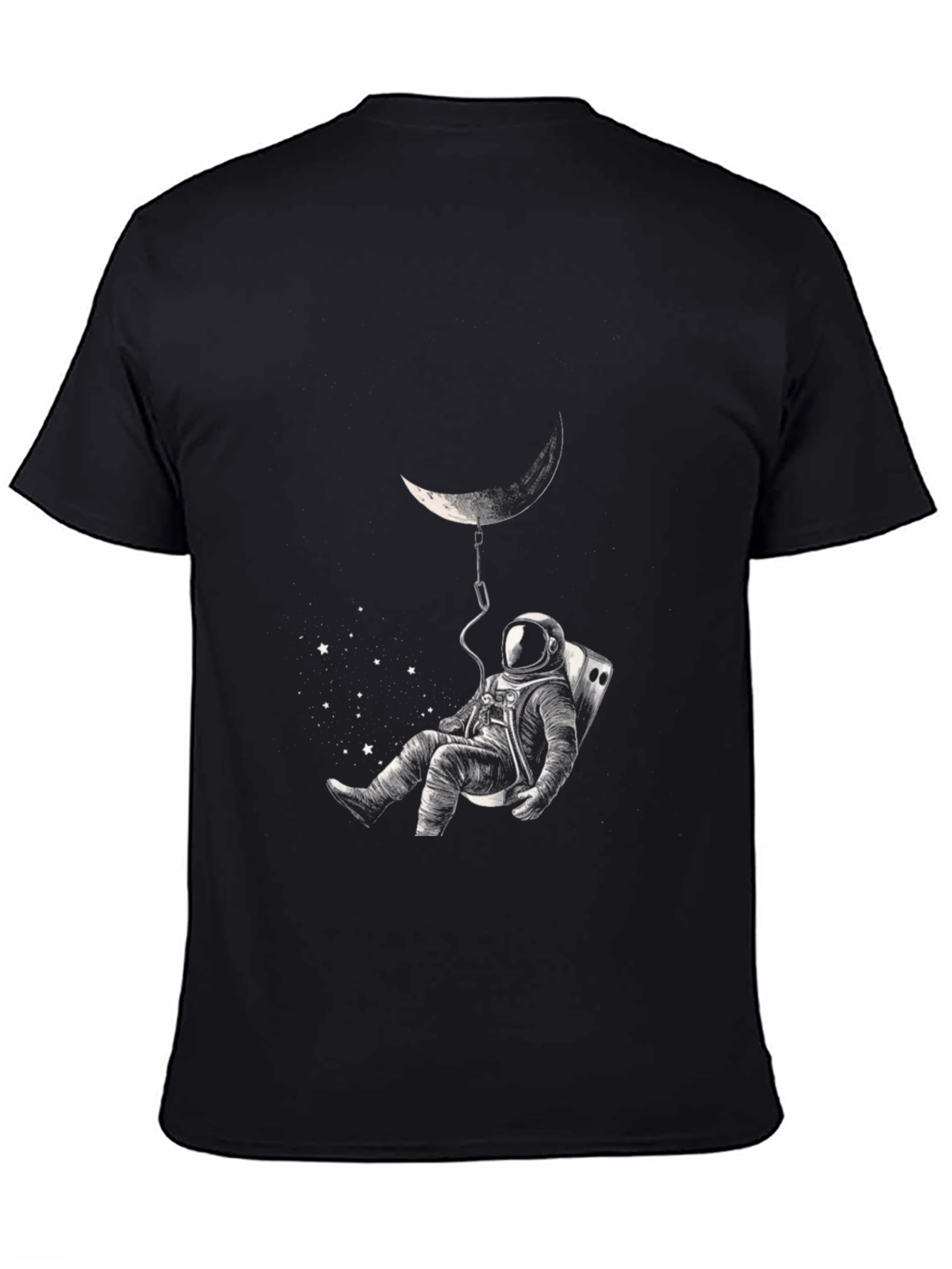 Astronaut Moon T-Shirt - Black Space Graphic Tee