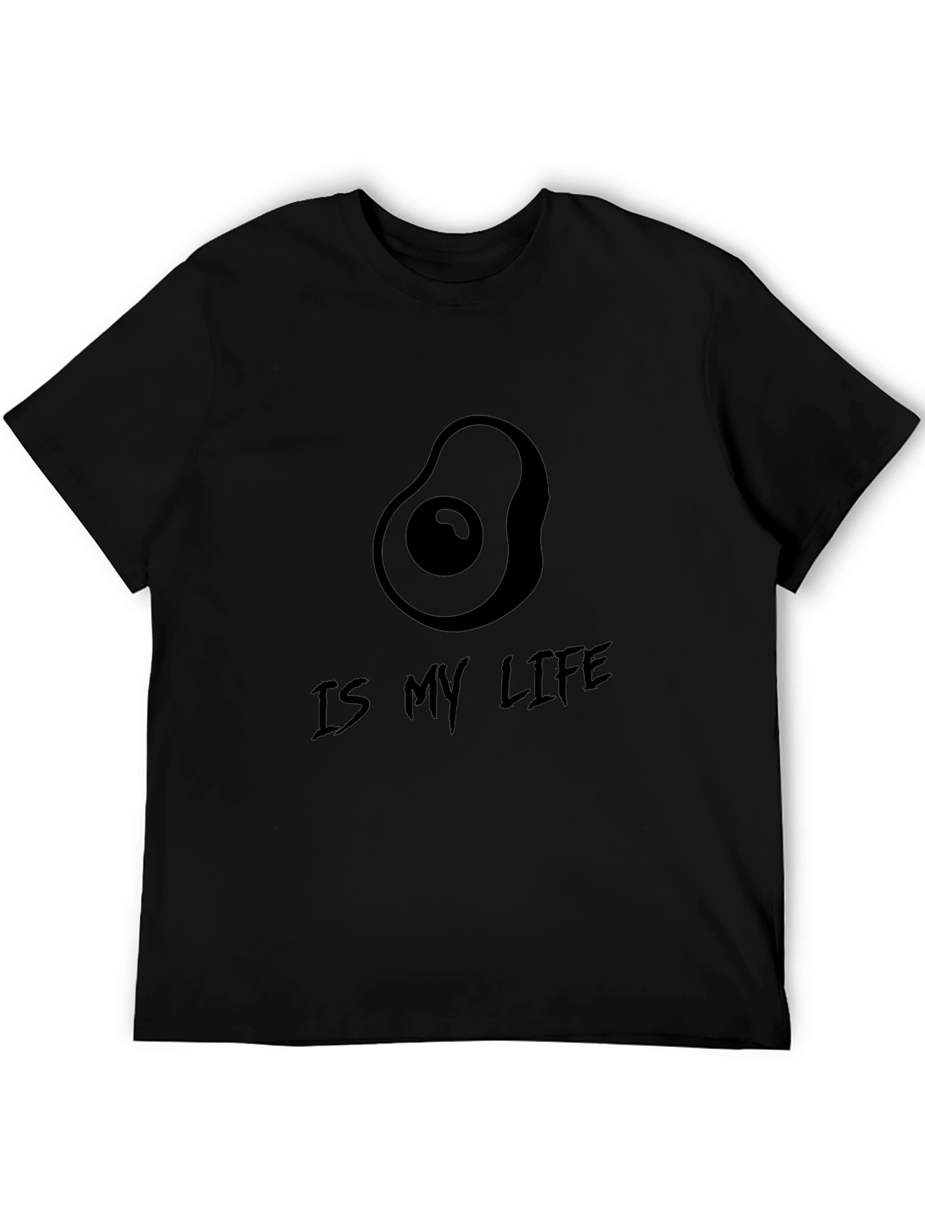 Avocado Is My Life Black Graphic Tee
