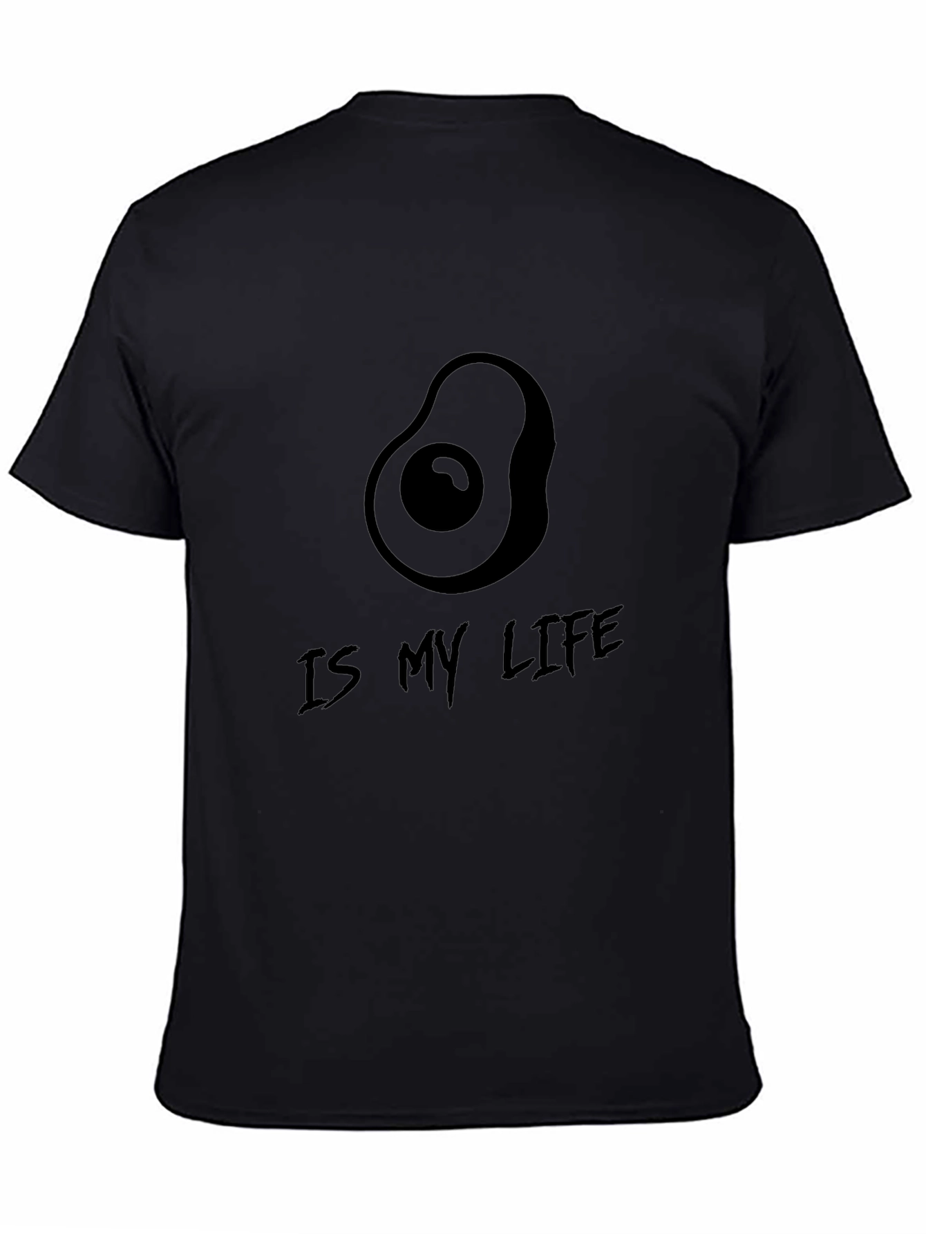 Avocado Is My Life Black Graphic Tee