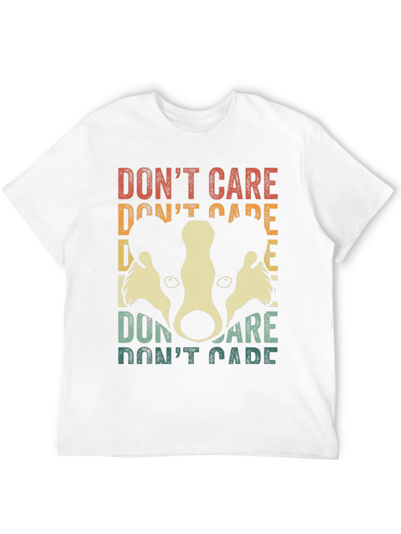Dont Care Badger Graphic Tee - Retro Style