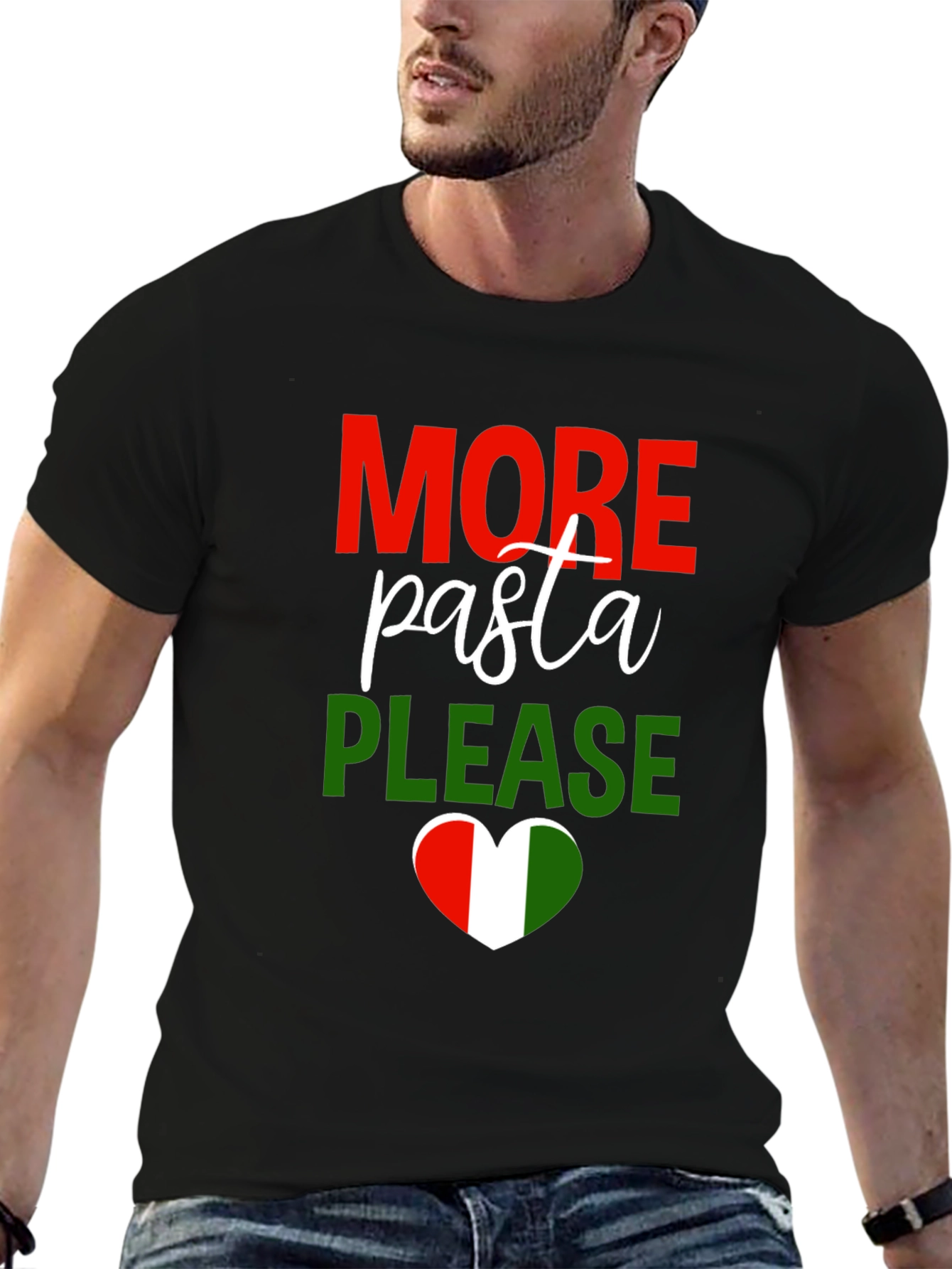 More Pasta Please - Italian Flag Heart T-Shirt