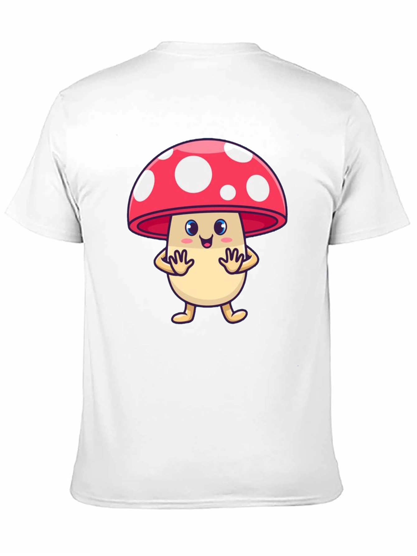 Cute Mushroom Cartoon Graphic Tee - Black