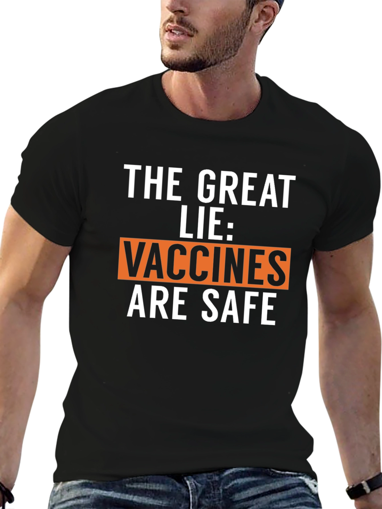 The Great Lie Anti-Vaccine Black Graphic Tee