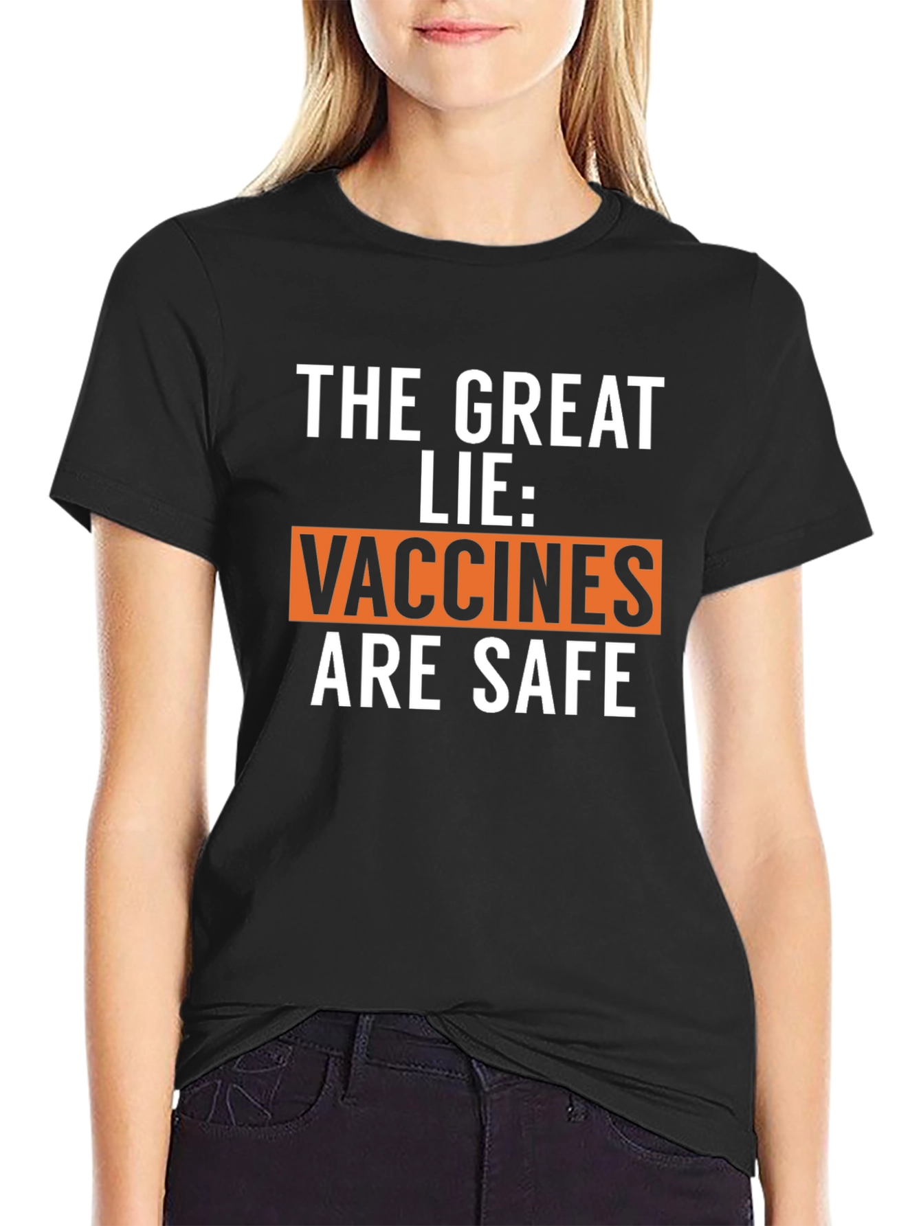 The Great Lie Anti-Vaccine Black Graphic Tee