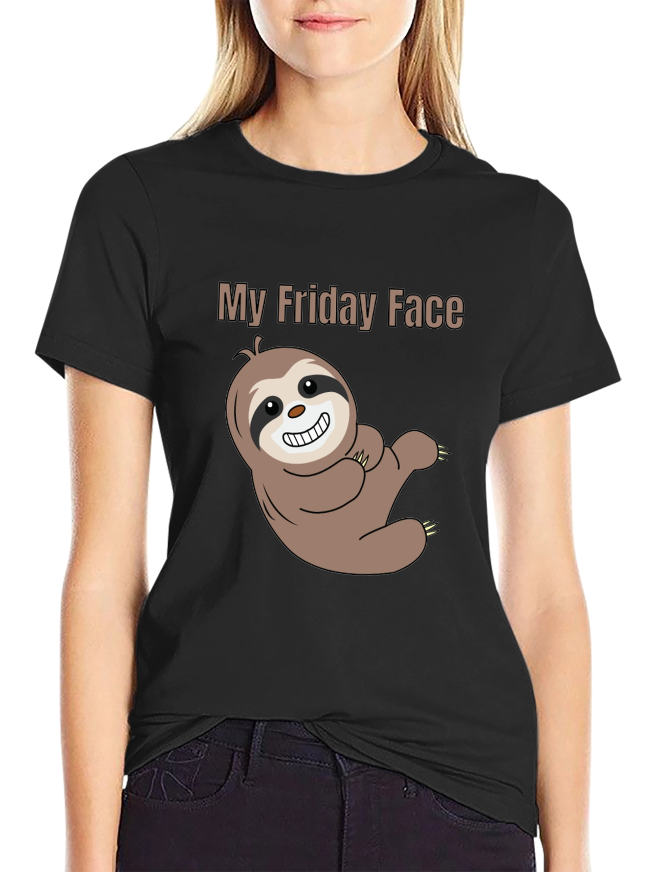 Funny Sloth Friday Face T-Shirt