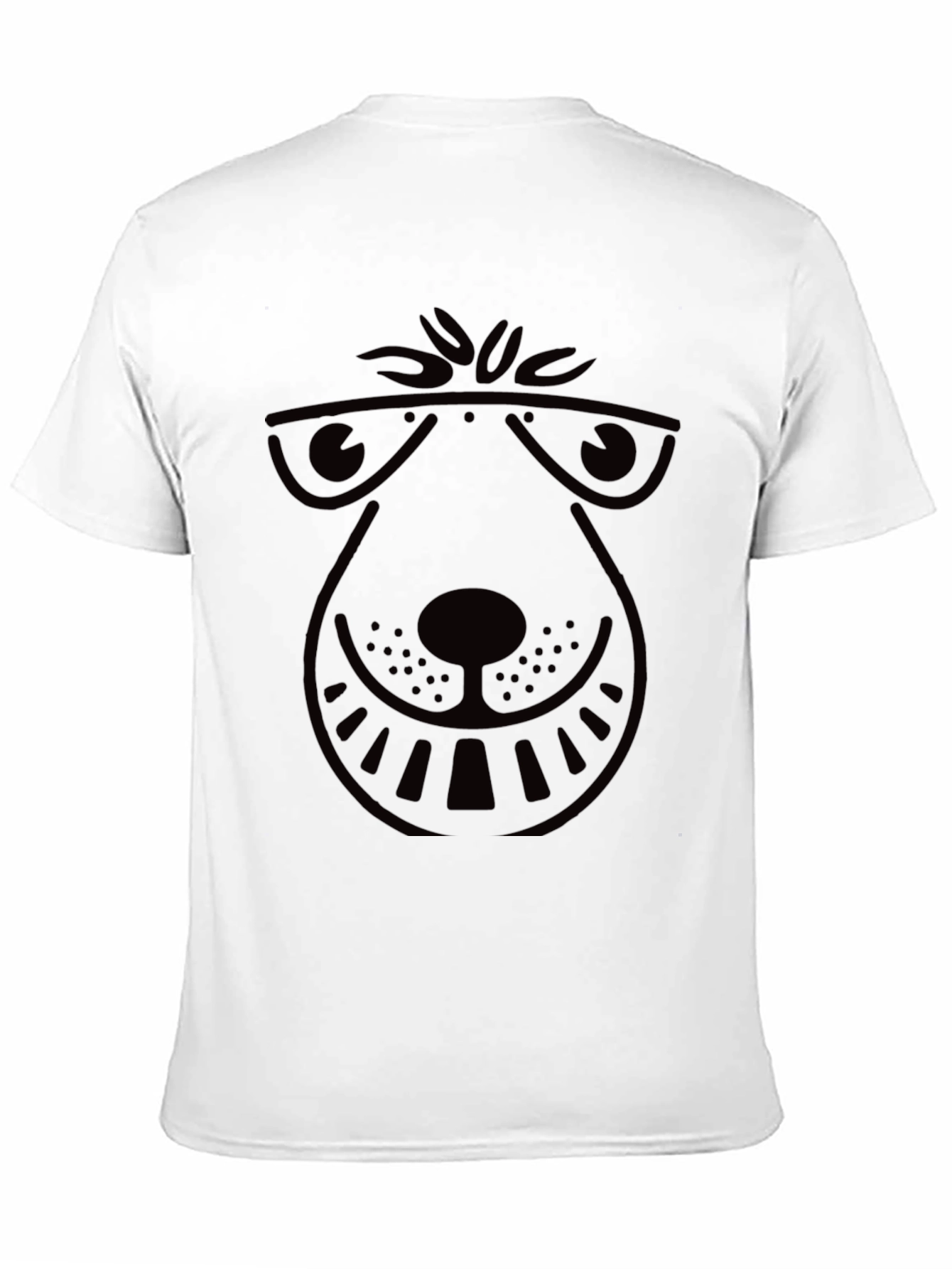 Cool Cartoon Dog Graphic Tee - Black Cotton T-Shirt