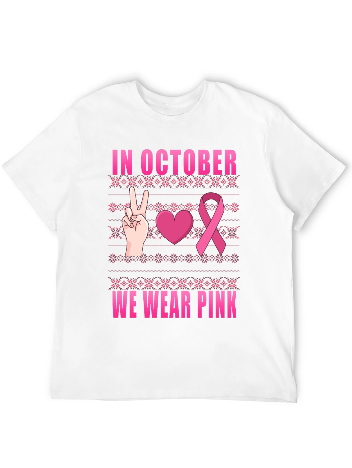 In October We Wear Pink Breast Cancer Awareness T-Shirt