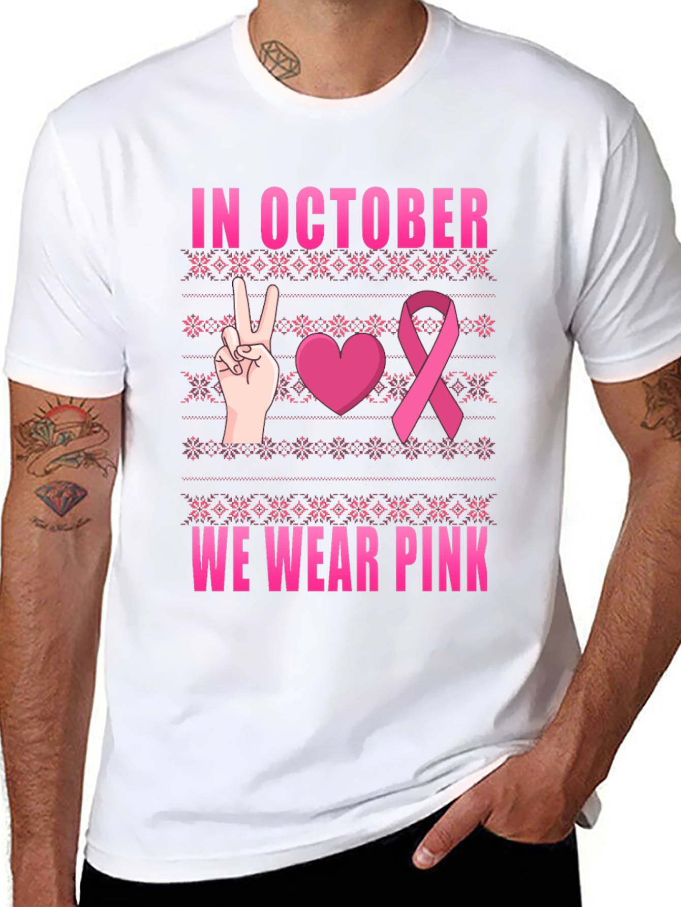 In October We Wear Pink Breast Cancer Awareness T-Shirt