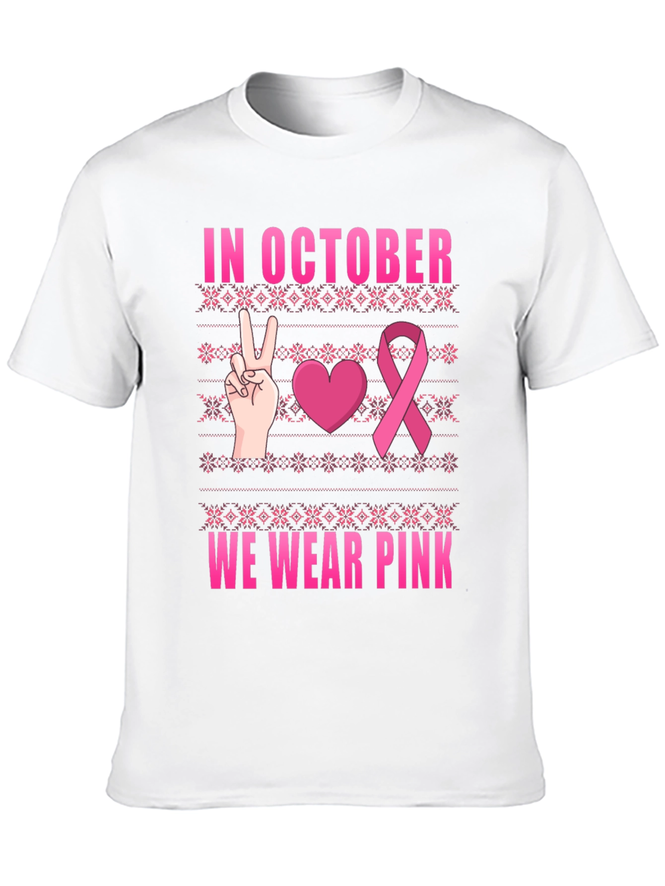 In October We Wear Pink Breast Cancer Awareness T-Shirt
