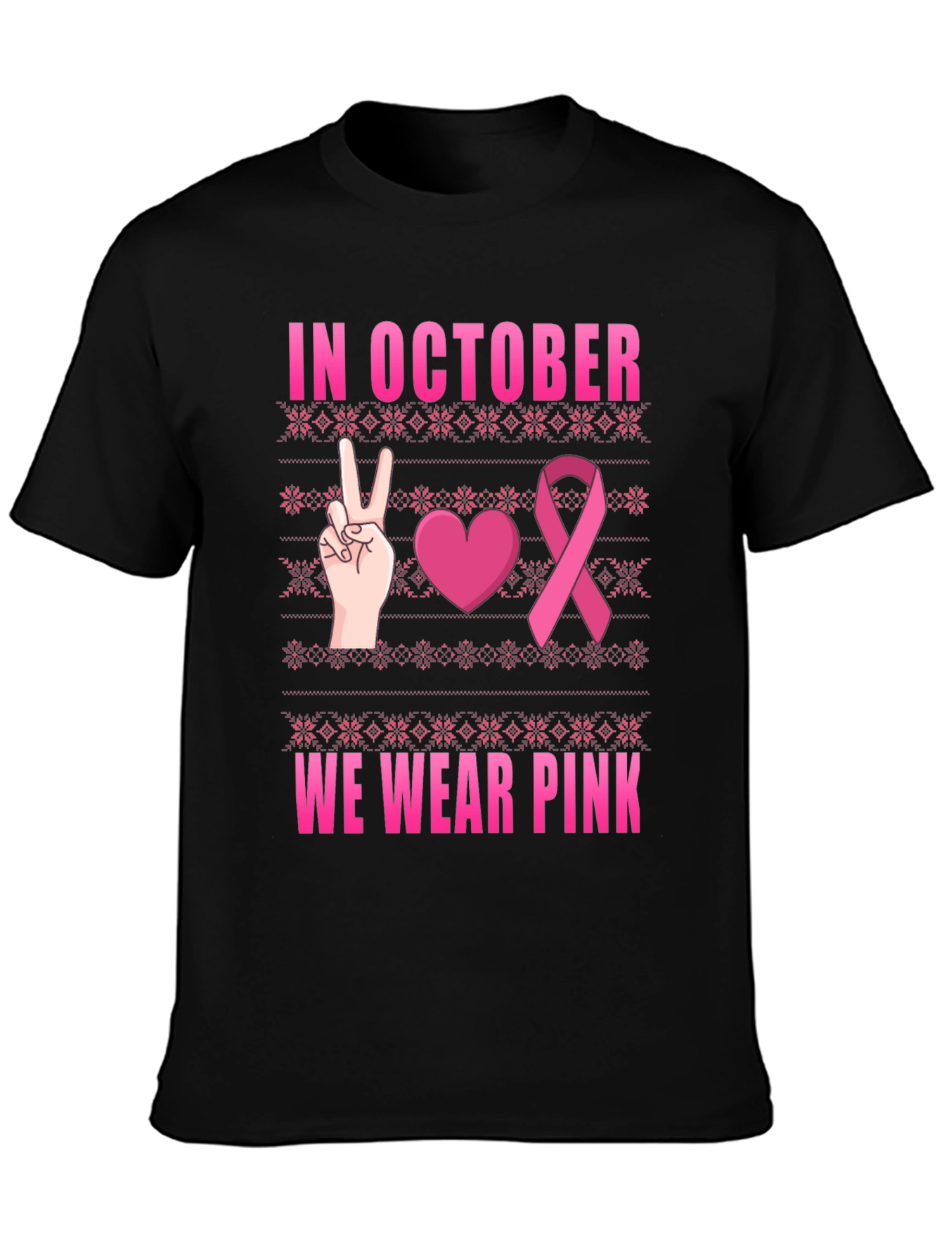 In October We Wear Pink Breast Cancer Awareness T-Shirt