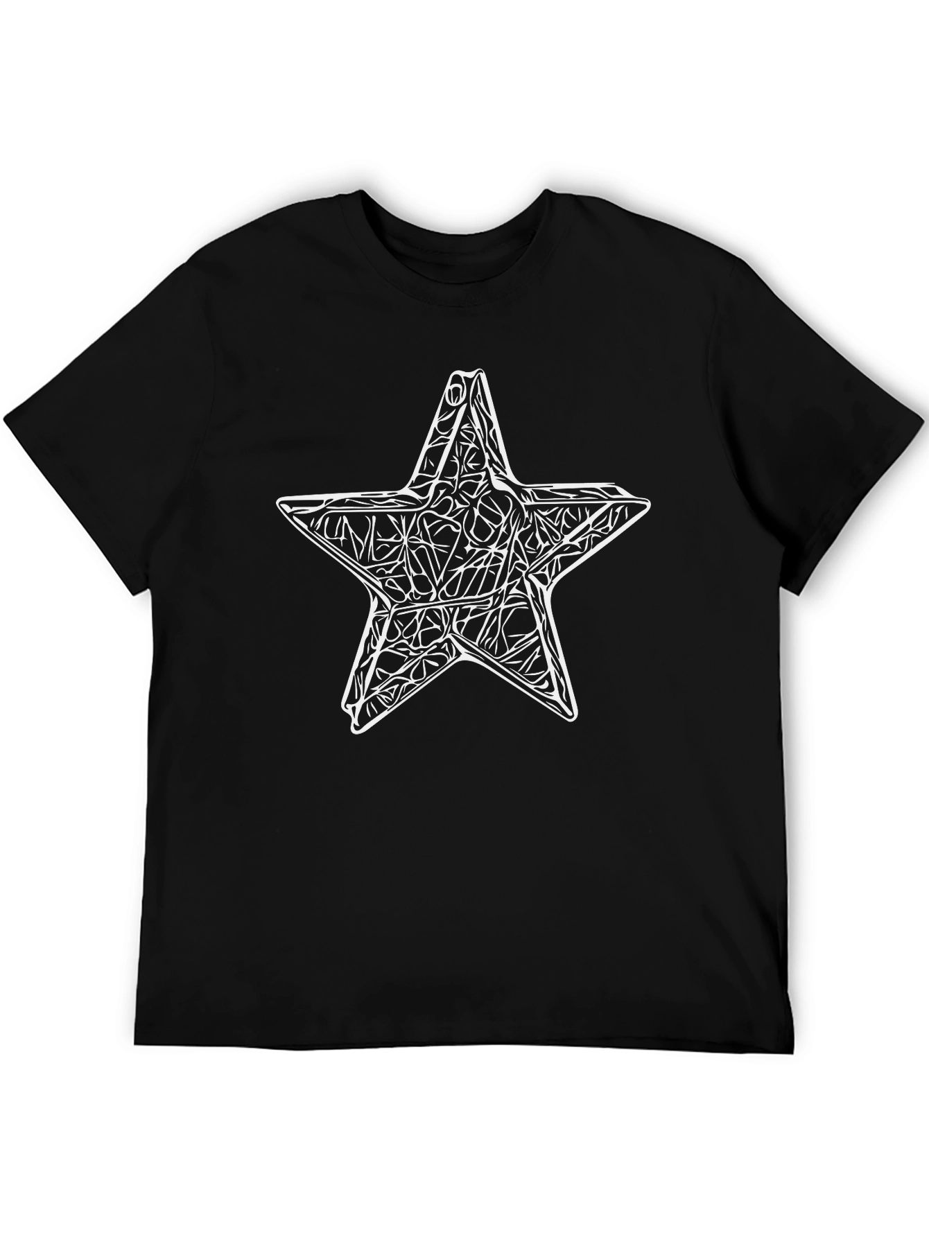 Abstract Star Graphic Black T-Shirt