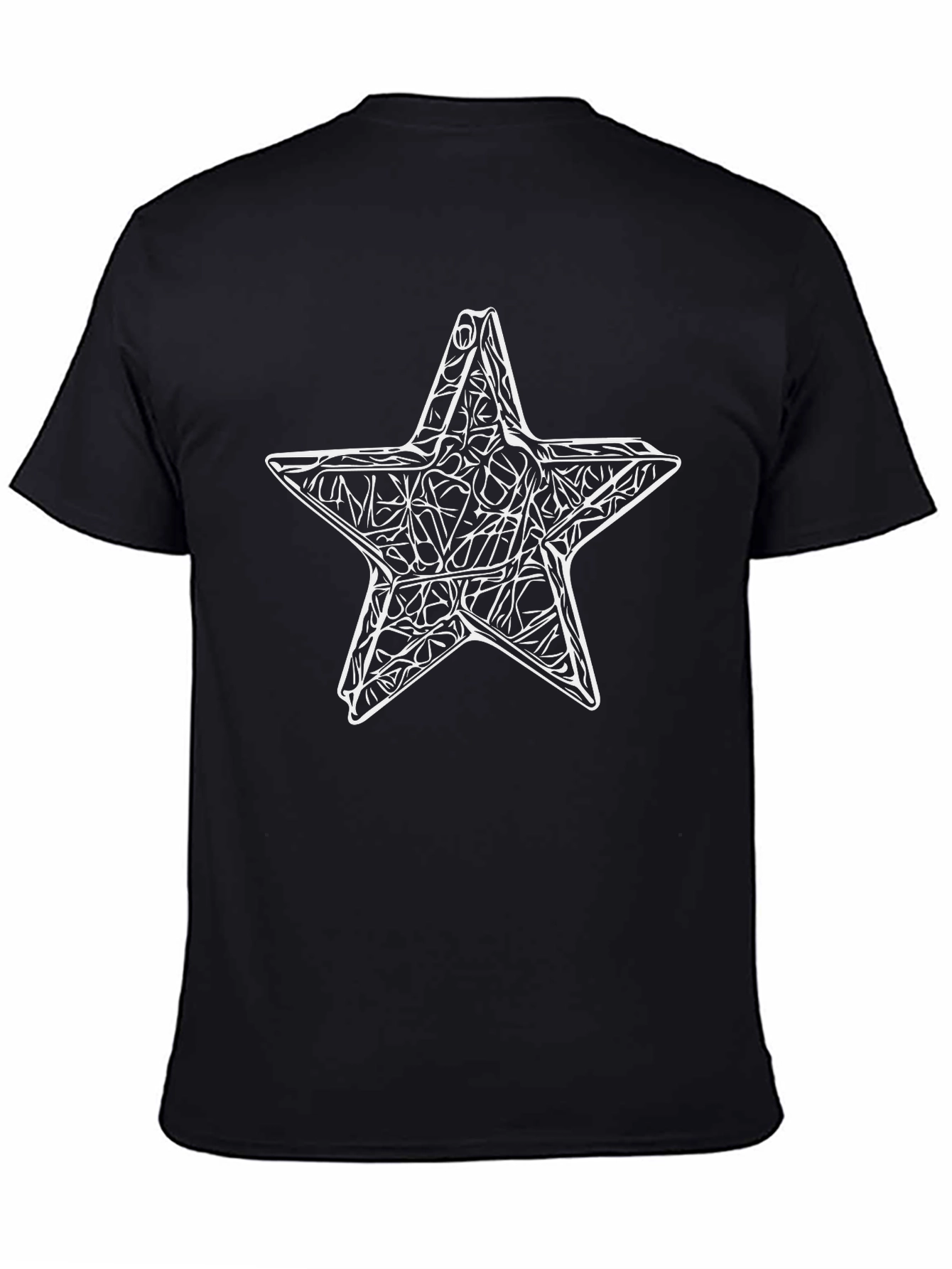Abstract Star Graphic Black T-Shirt