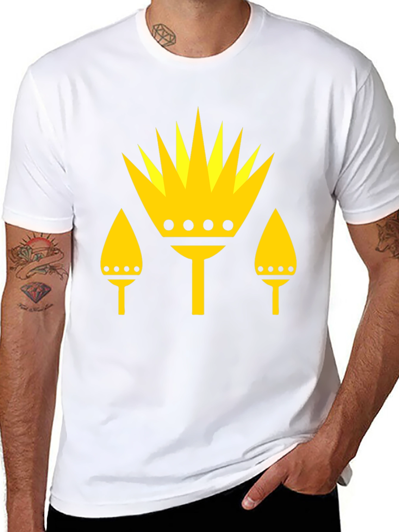 Graphic Tee - Yellow Crown Design