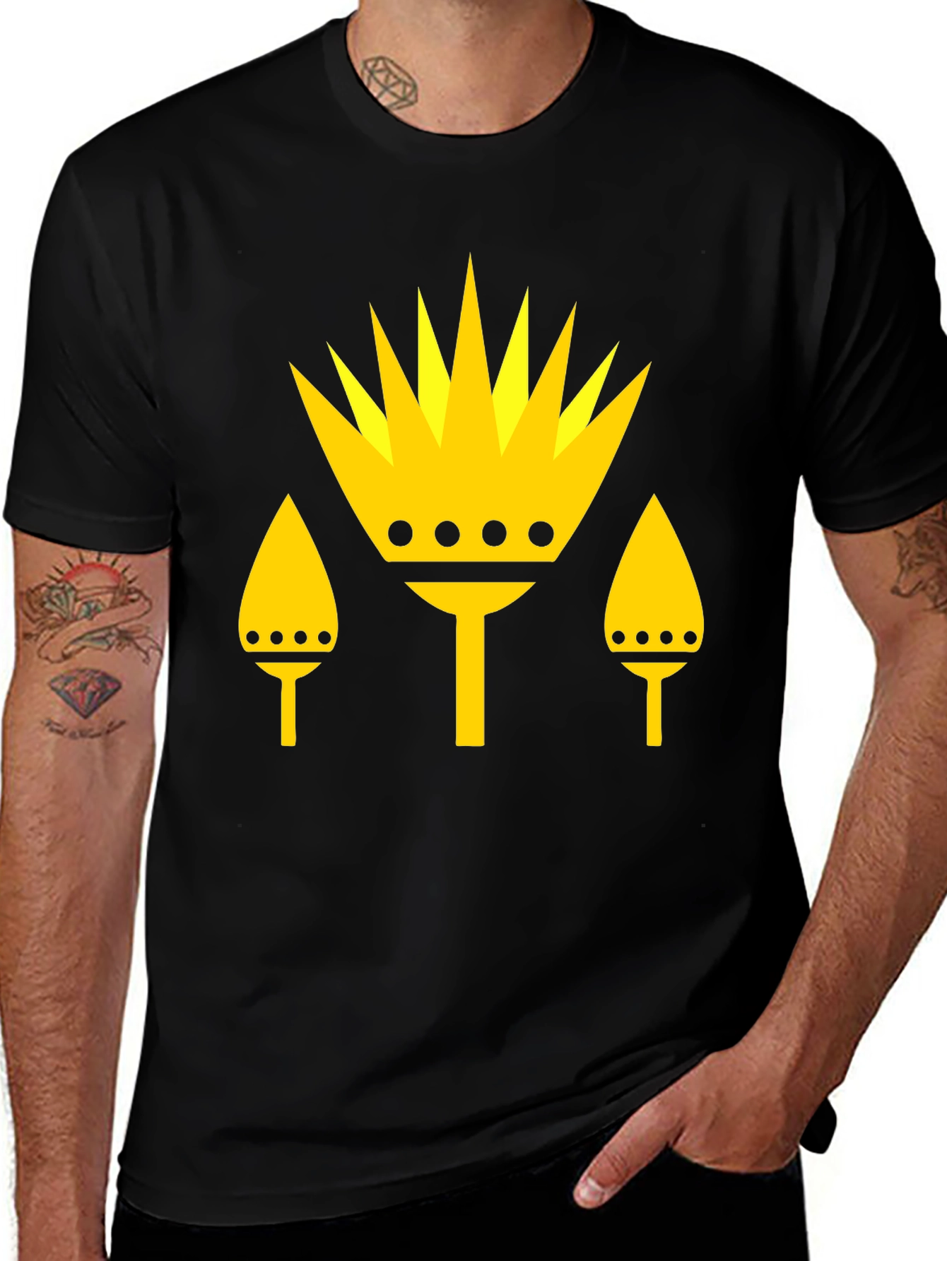 Graphic Tee - Yellow Crown Design