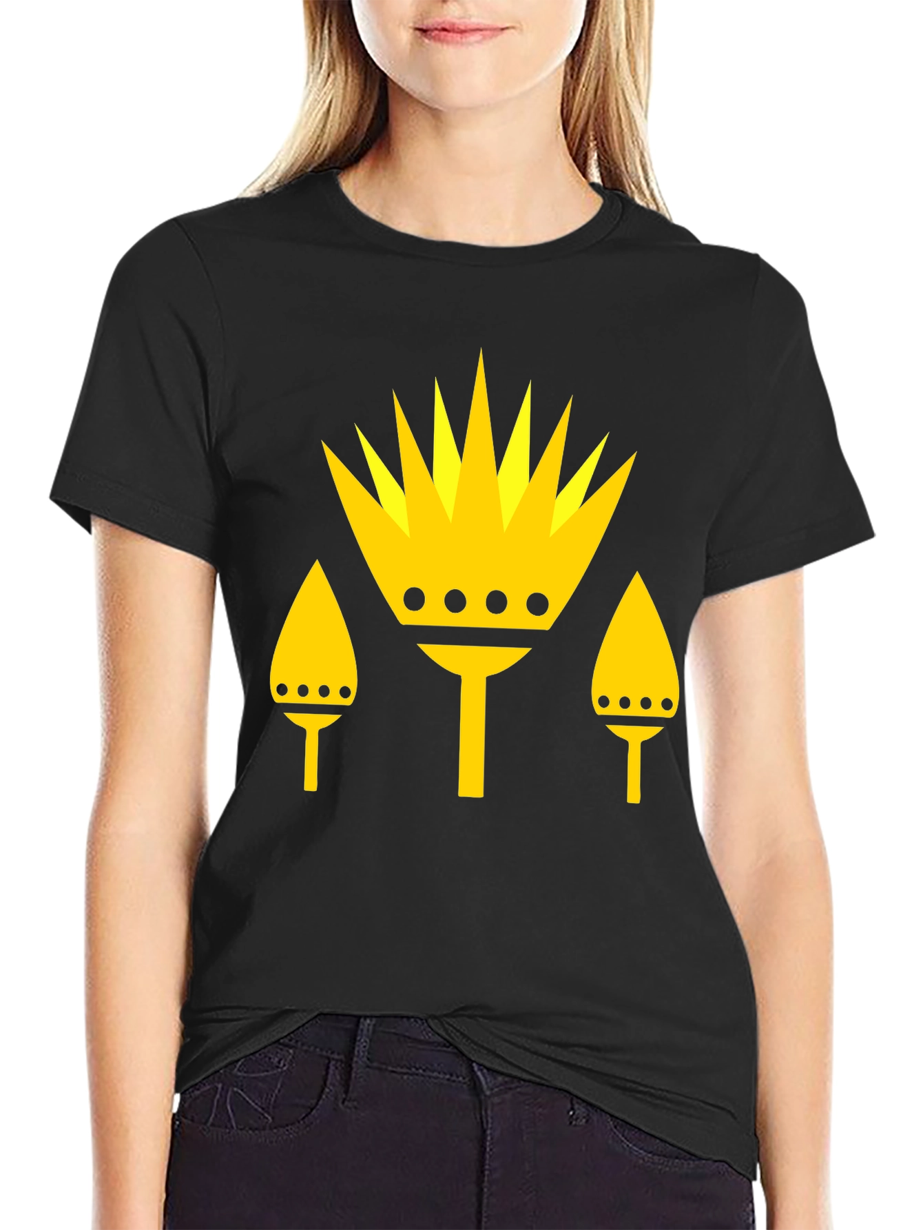 Graphic Tee - Yellow Crown Design