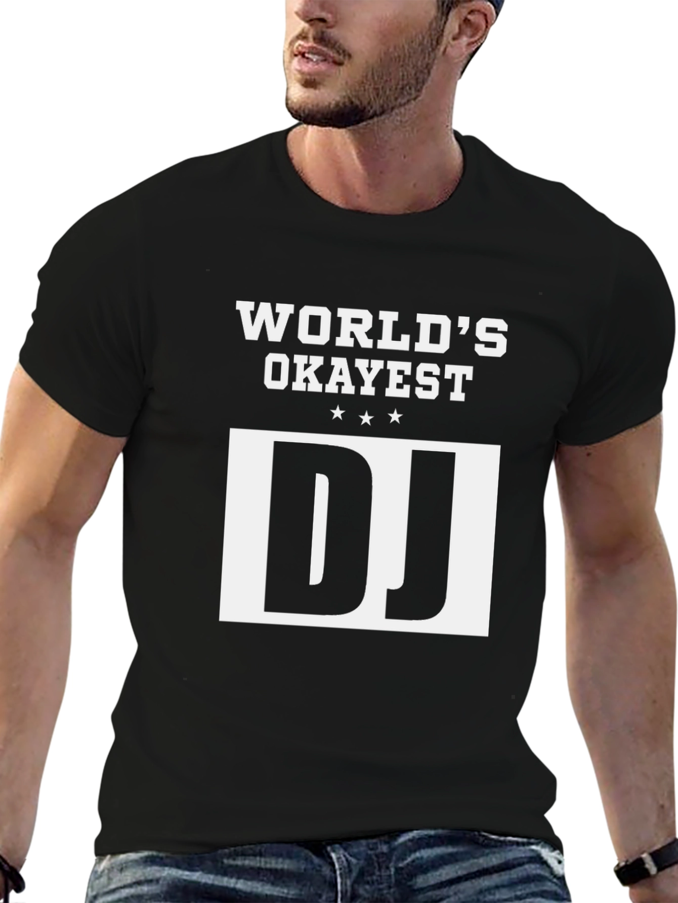 Worlds Okayest DJ Graphic Tee - Black