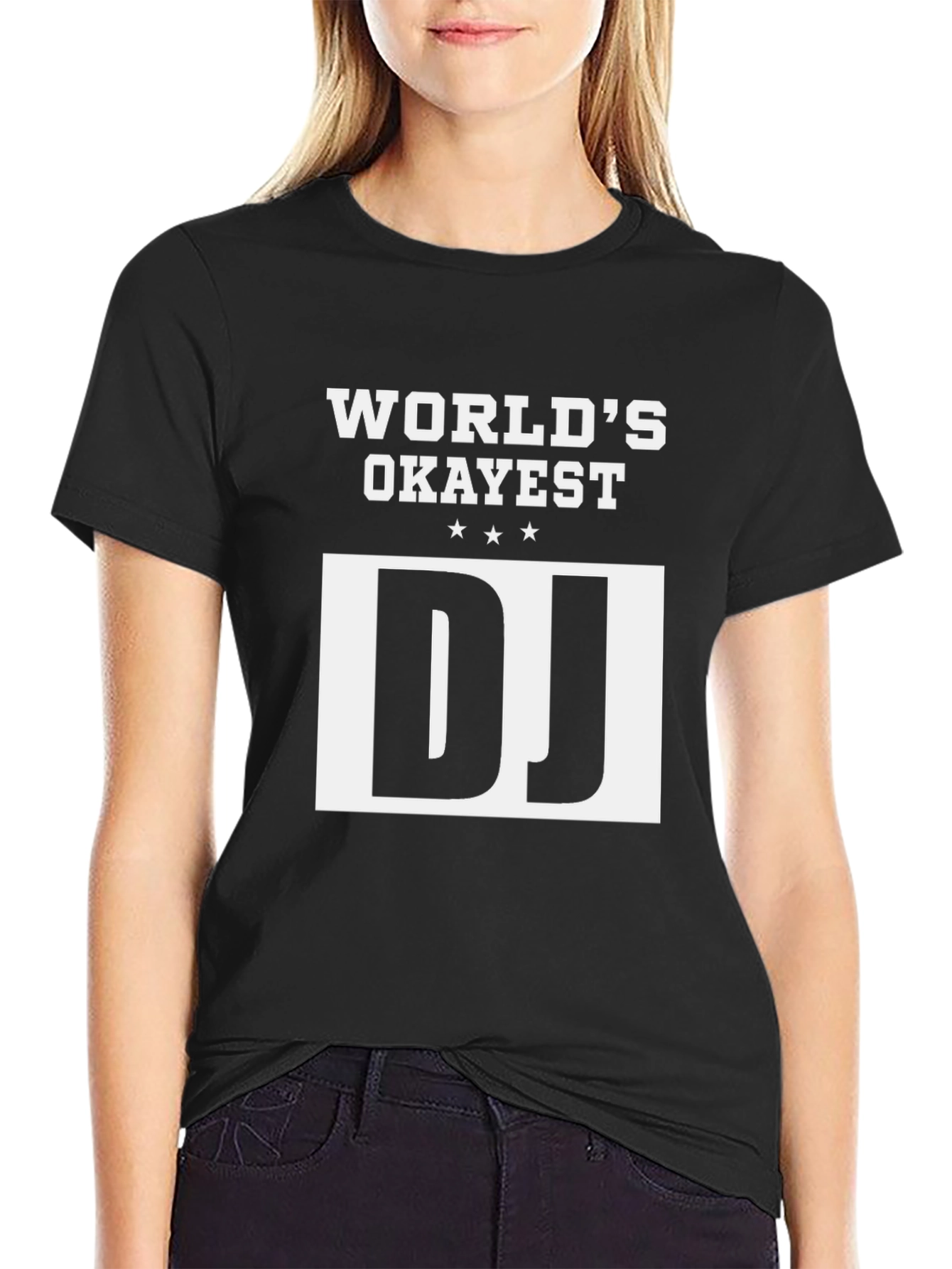 Worlds Okayest DJ Graphic Tee - Black