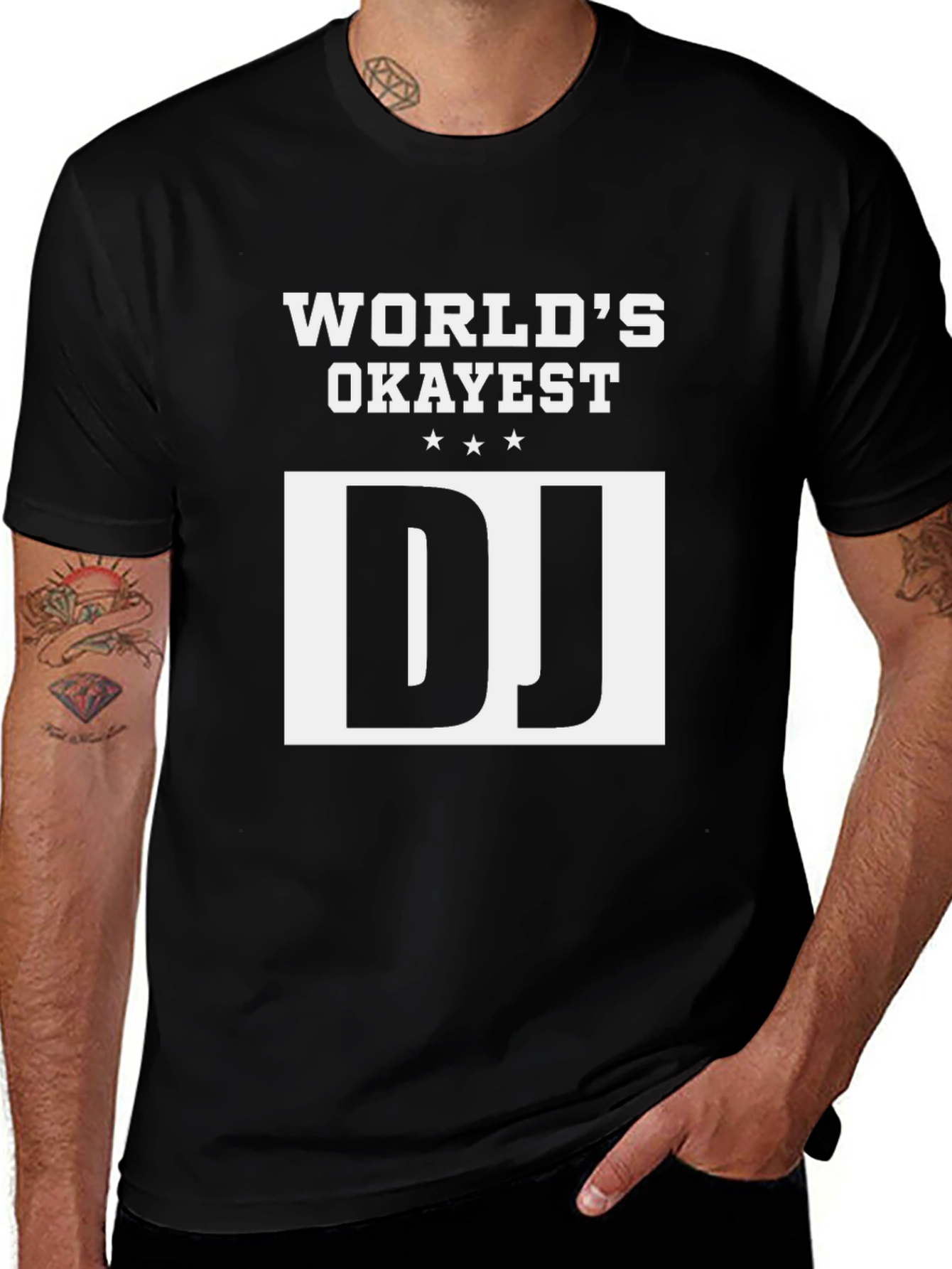 Worlds Okayest DJ Graphic Tee - Black