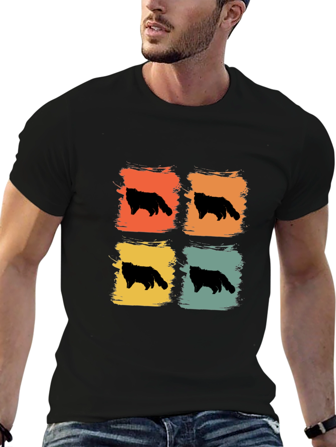 Retro Cat Silhouette T-Shirt