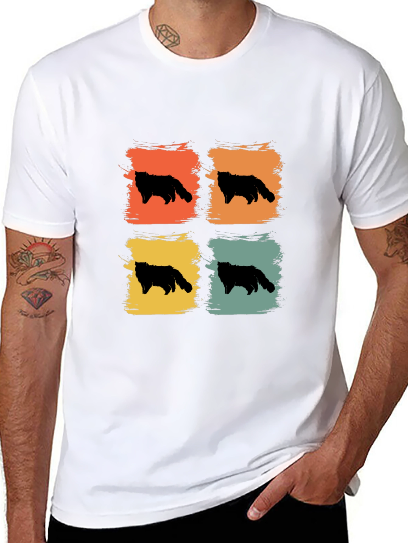 Retro Cat Silhouette T-Shirt